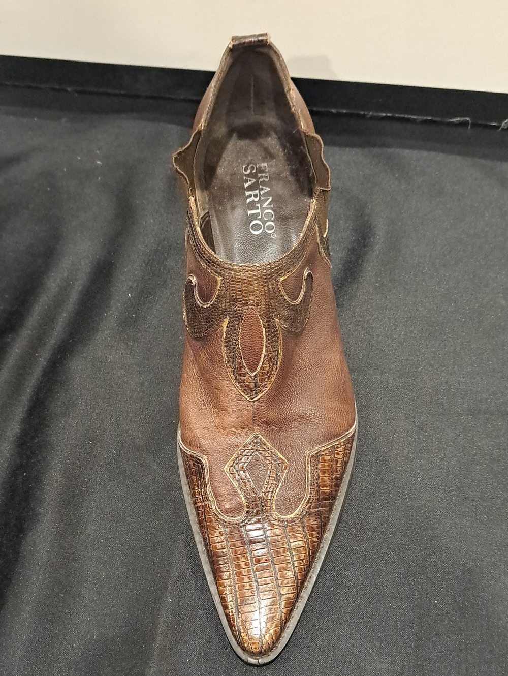 Franco Sarto Brown Leather Western Ankle Boots. 7 1/2 Made In Brazil. - Picture 6 of 7